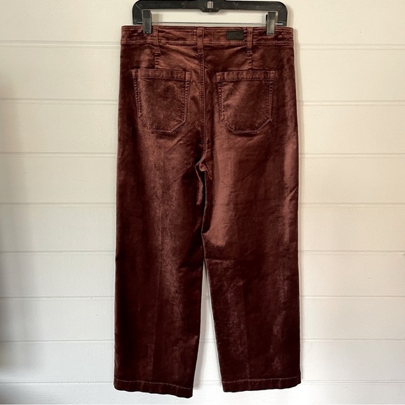 NWOT PAIGE Brown Velvet High Rise Straight Leg Nellie Pants Size 29 - Picture 3 of 10